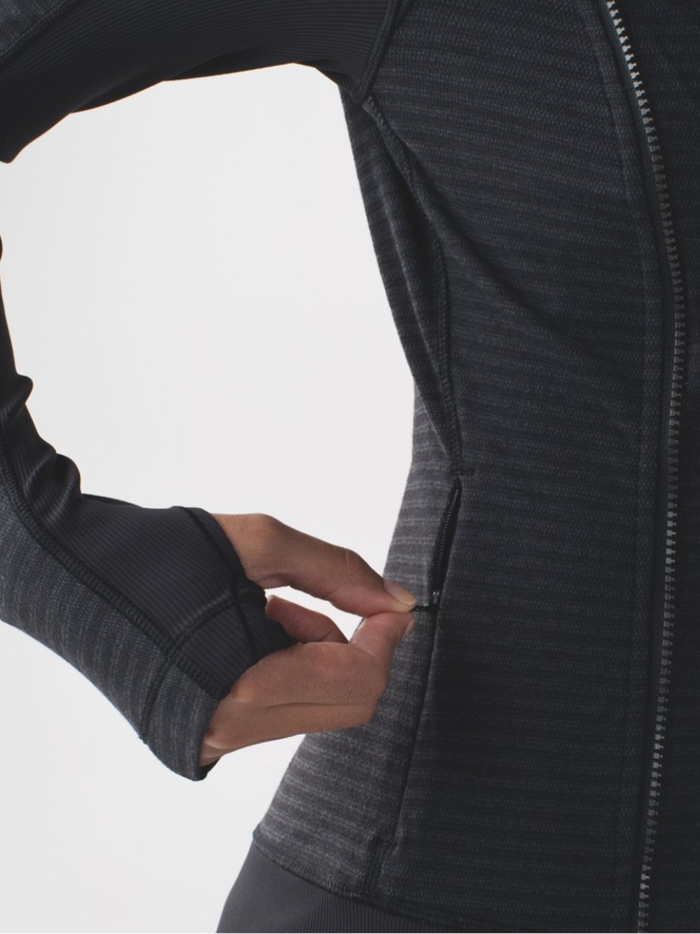 Lululemon Bhakti Yoga Jacket Luon Pique Black Dark Slate Black Size 6 - Picture 5 of 14